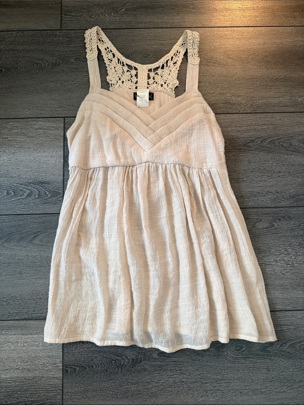 Wet Seal Cream Crochet-Back Top